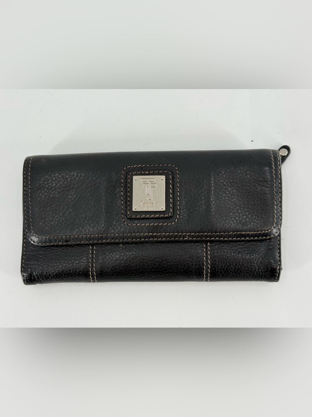 Tignanello‎ Trifold Black Leather Ladies Wallet